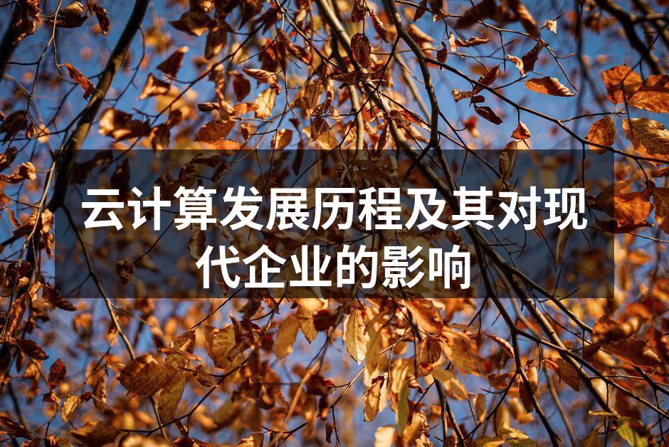 云计算发展历程及其对现代企业的影响